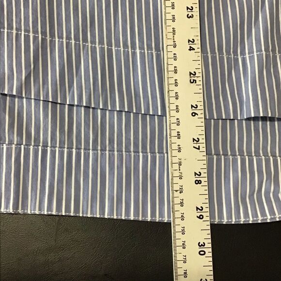 Zara Woman Blue White Striped High Low Tunic Blouse M - Picture 11 of 15